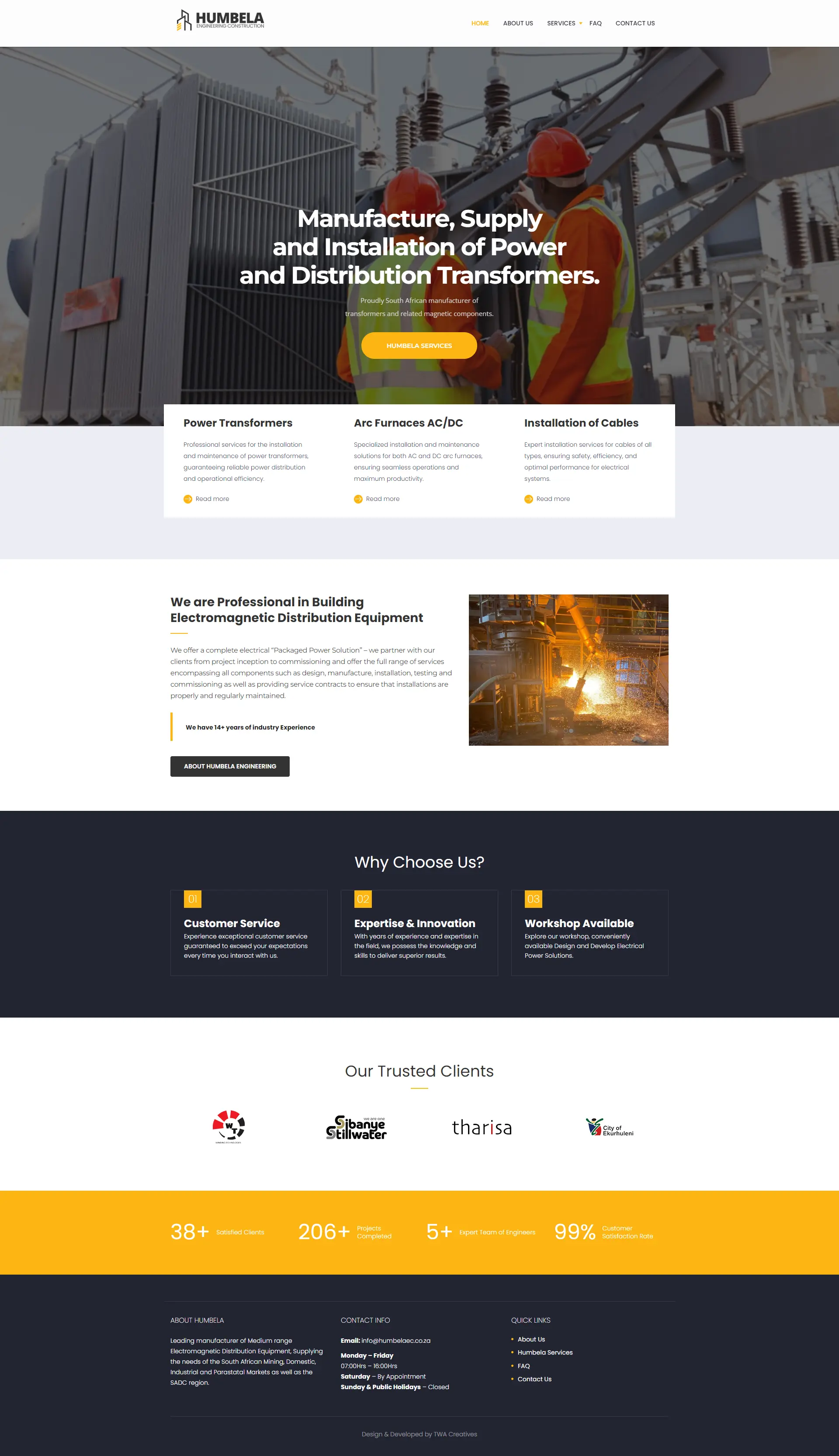 Humbela Engineering Website Design